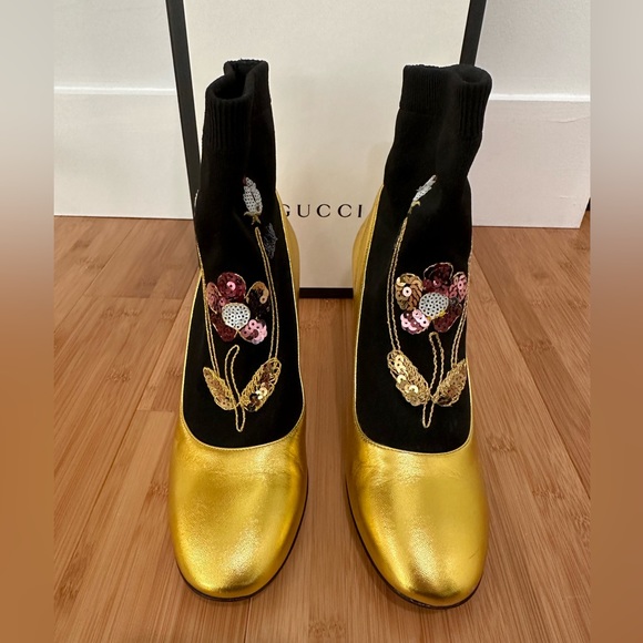 Gucci Metallic And Crystal Boots - Picture 3 of 11